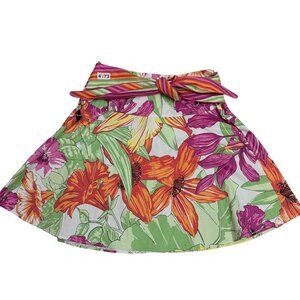 Nine & Co Nine West Women's Mini Skirt Sz 14 Floral Stretch Tropical Beach NEW